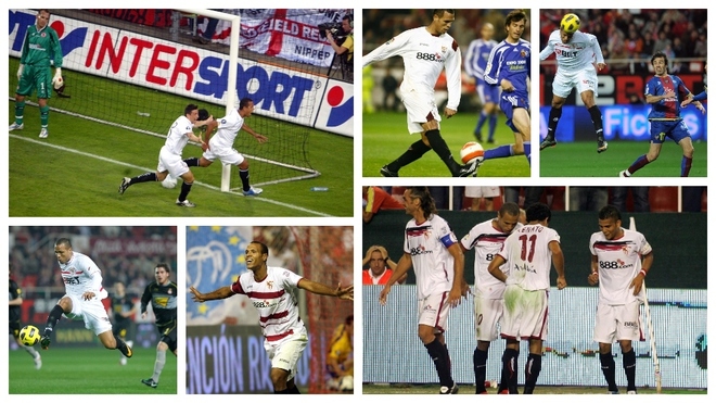 Momentos de Luis Fabiano con la camiseta del Sevilla.