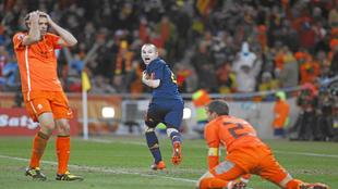Andrs Iniesta celebrando el gol ante Holanda  en la final del...