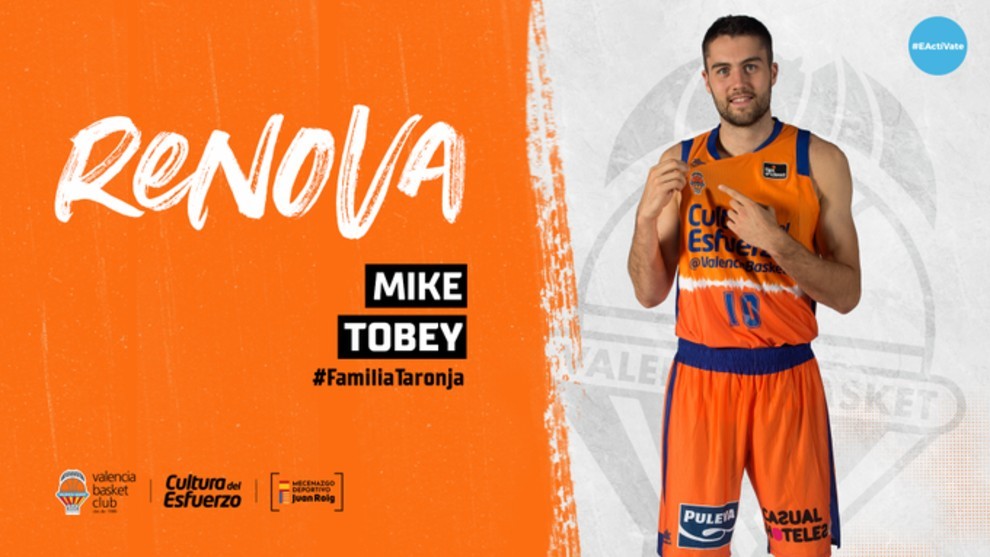 El Valencia Basket renueva a Mike Tobey por dos temporadas ms