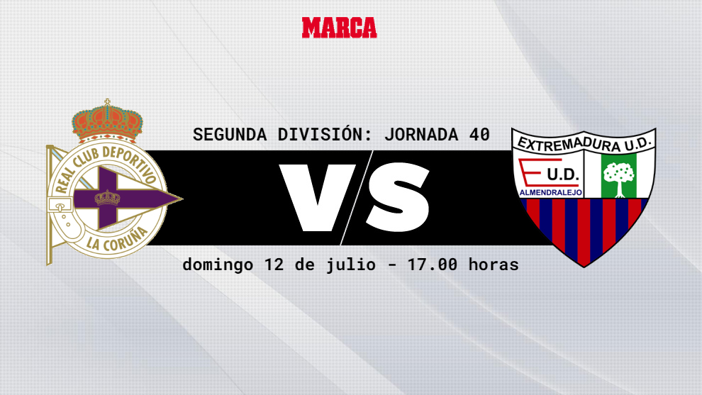 Segunda División: Deportivo - Extremadura: y dónde ver en TV hoy el partido de La Liga Marca.com