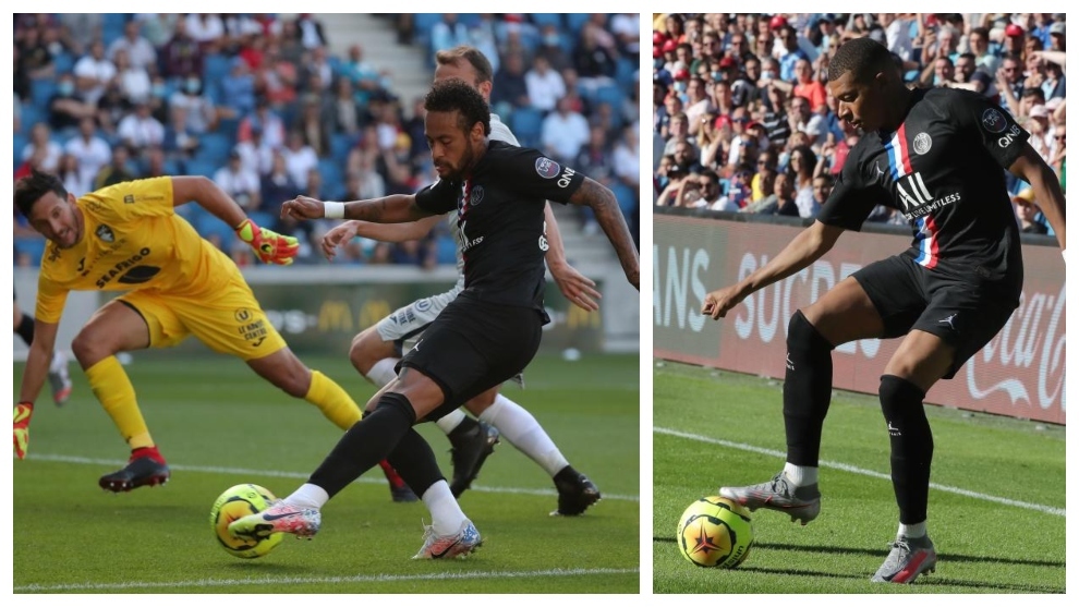 Neymar y Mbapp, en accin contra Le Havre.