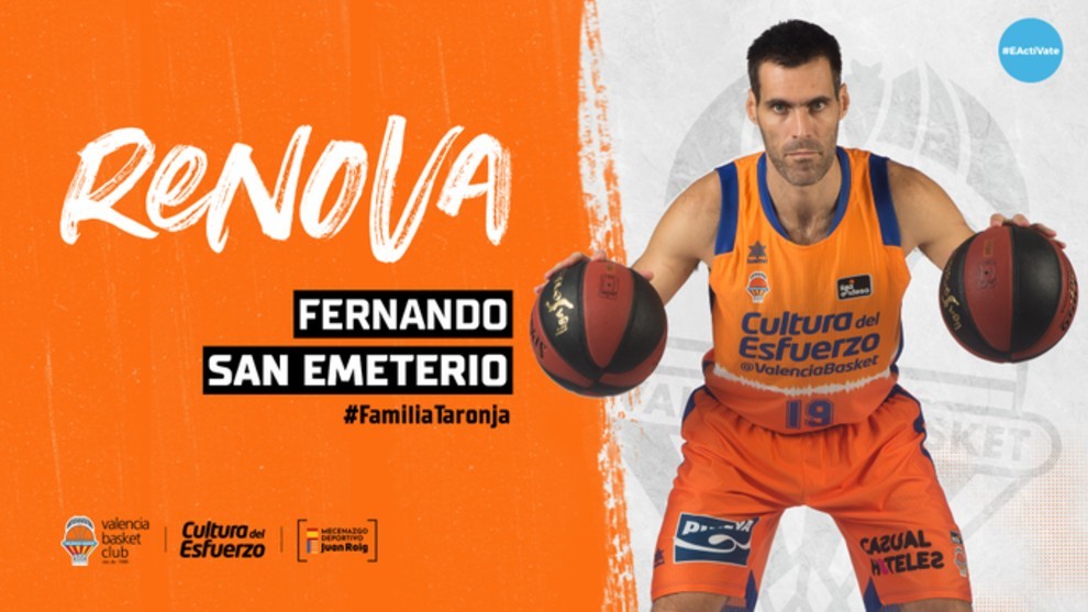 San Emeterio renueva con en el Valencia Basket por una temporada ms