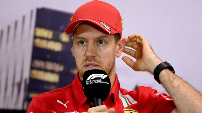 Sebastian Vettel en una rueda de prensa.