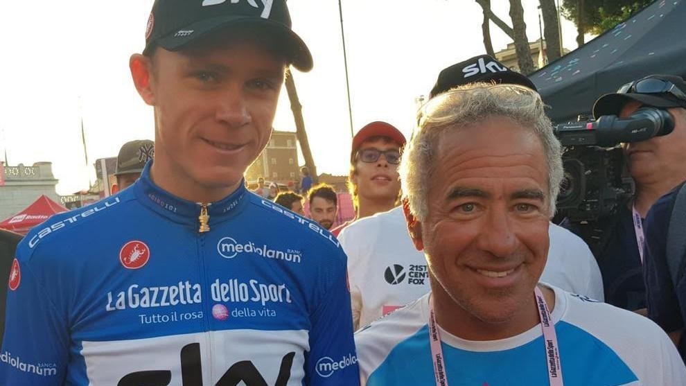 Chris Froome y Sylvan Adams coincidieron en el Giro de Italia 2018.