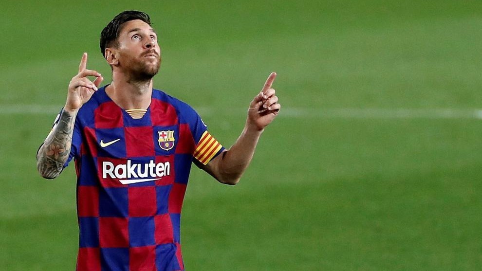 Leo Messi celebra un gol.