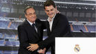Florentino Prez y Casillas se saludan el da que el portero se...