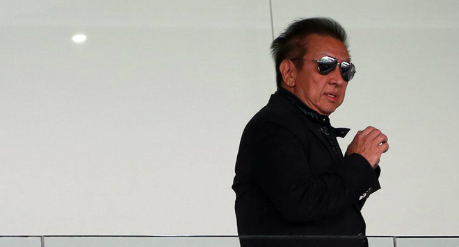 Peter Lim, en el palco de Mestalla.