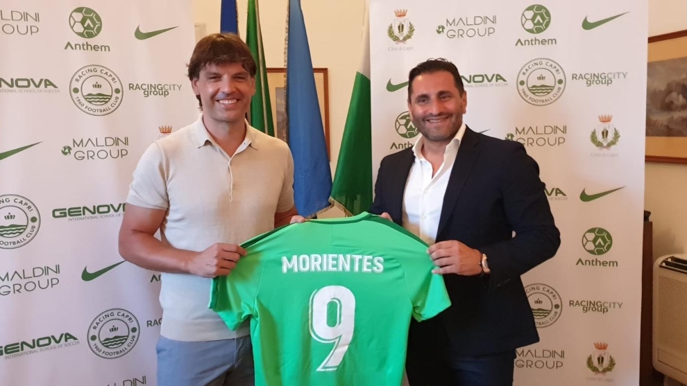 Fernando Morientes junto a Morris Pagniello, dueo del Genova...