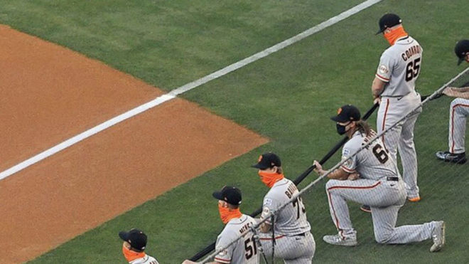 San Francisco Giants pitcher refuses to take a knee in support of Black Lives Matter