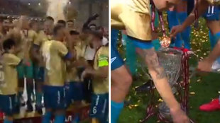 El Zenit recibe un trofeo de cristal... y el narrador lo dice todo: "Un Sergio Ramos en ruso!"