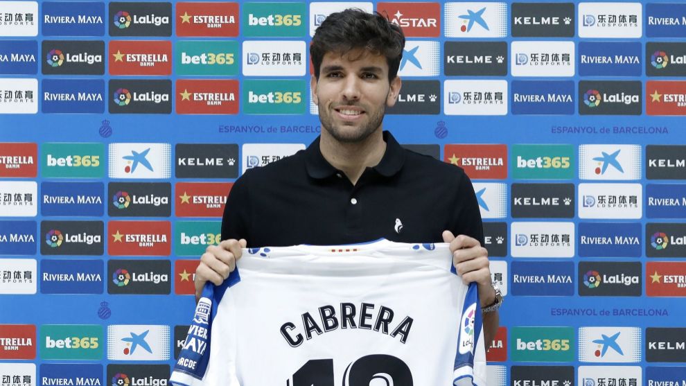 Leandro Cabrera, en su presentacin como jugador del RCD Espanyol el...