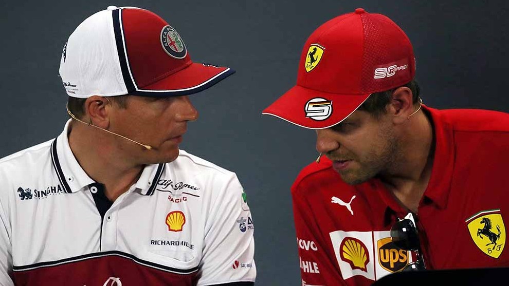 Kimi Raikkonen y Sebastian Vettel.
