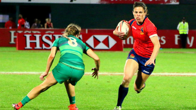 La seleccin espaola femenina de rugby, en Dubi (2017).