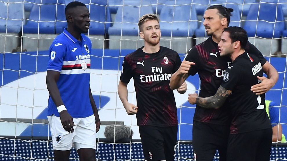Sampdoria vs Milan Ibrahimovic, con un doblete, hace que el Milan 'triture'  a la Sampdoria - Serie A:
