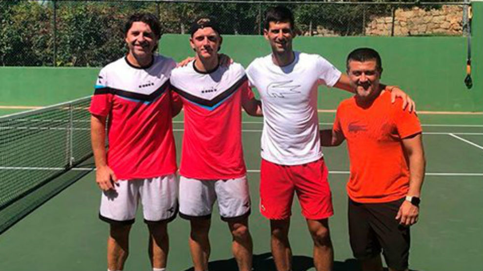Jorge Aguirre, Davidovich, Djokovic y Ulises Badio