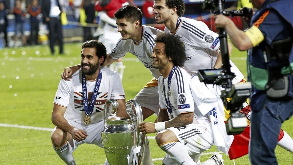 Morata, con una de sus dos Champions en el Madrid.