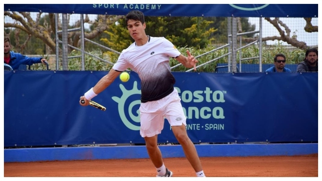 Carlos Alcaraz, en la Academia de Ferrero en el torneo de 2019