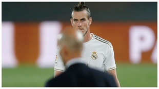 Bale y Zidane, en un partido en Valdebebas.