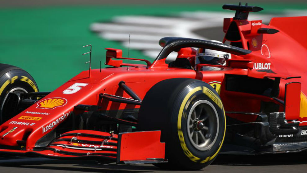 Sebastian Vettel, en la clasificacin del GP del 70 Aniversario.