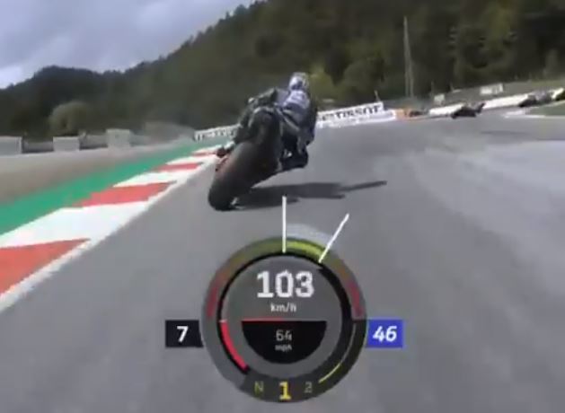 Valentino Rossi comparte el vídeo del accidente desde la cámara de su Yamaha