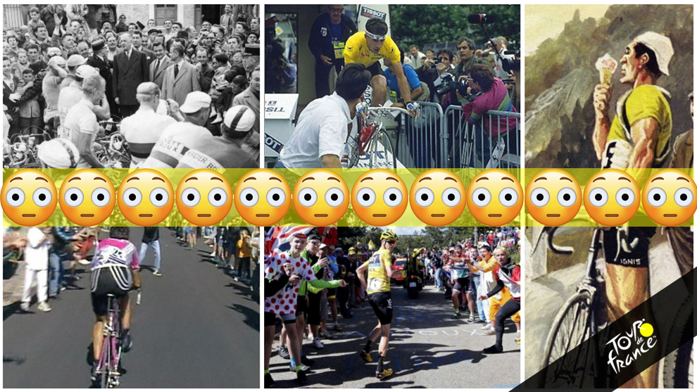 El Tour de Francia ha sido testigo de varias ancdotas impensabes en una ronda ciclista.