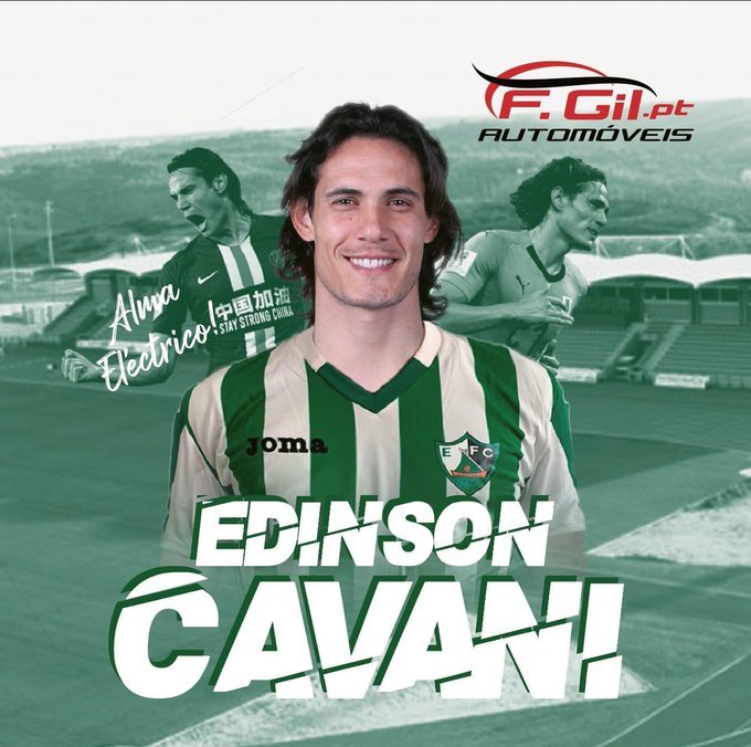 El Elctrico Futebol Clube de Portugal presenta a Cavani con su...
