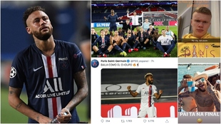 Neymar Jr llorando tras perder la Final de la UEFA Champions League