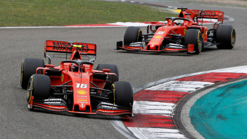 Charles Leclerc y Sebastian Vettel.