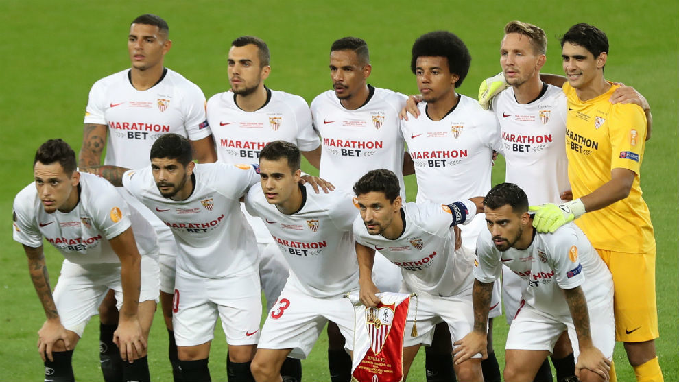Once inicial del Sevilla en la final de la Europa League frente al...