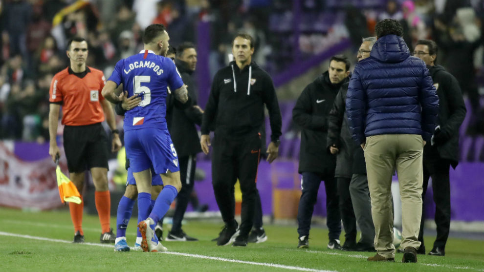 Lucas Ocampos being sent off against Valladolid.