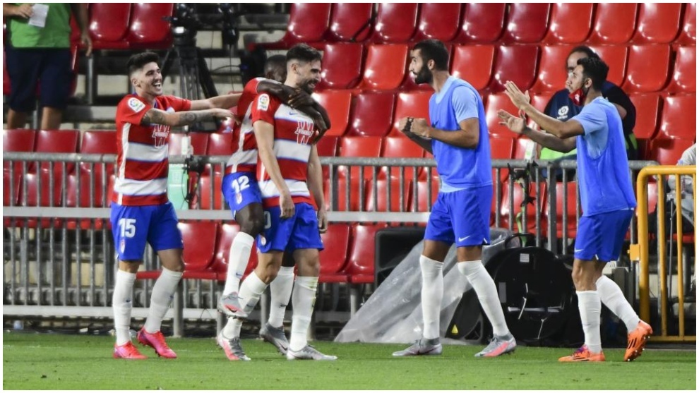 El Granada, celebrando un gol contra el Athletic la pasada temporada.