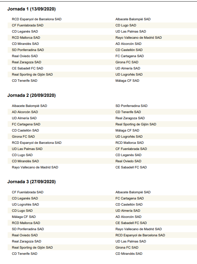 Segunda División: Aquí está el calendario de Segunda para la 20/21 | Marca.com