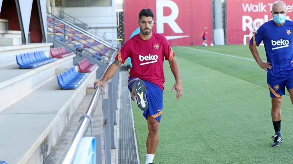 Luis Suárez, en un entrenamiento.