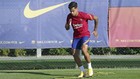 Coutinho, en un entrenamiento con el Barcelona.