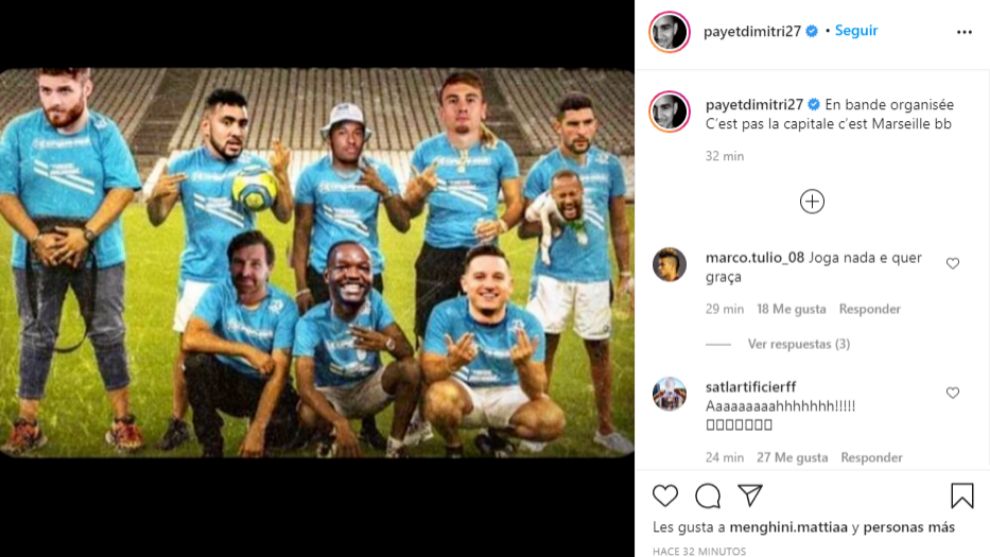 Ligue 1 Payet Aviva El Fuego En Instagram Con Una Foto En La Que Alvaro Sostiene A Un Perro Con La Cara De Neymar Llorando Marca Com