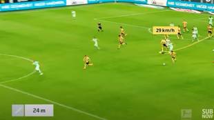 La Bundesliga saca a la luz la velocidad a la que Haaland recorri 93 metros... y da 'miedo'