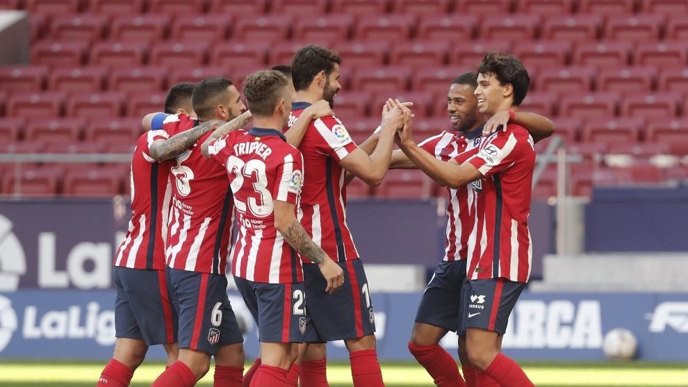 Jugadores del Atletico de Madrid celebrando un gol contra el Granada en la jornada 3 de LaLiga