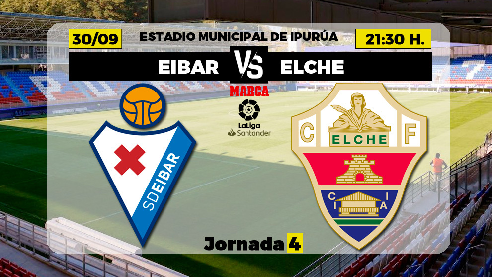 Eibar - Elche: horario y donde ver por TV hoy el partido de Primera.