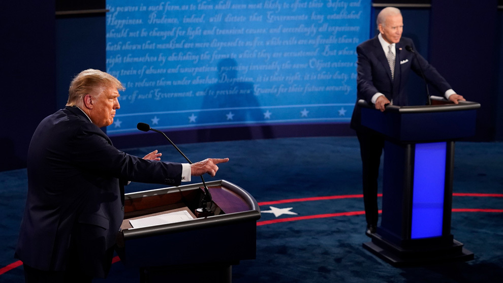 Momento de tensin en el debate entre Donald Trump y Joe Biden