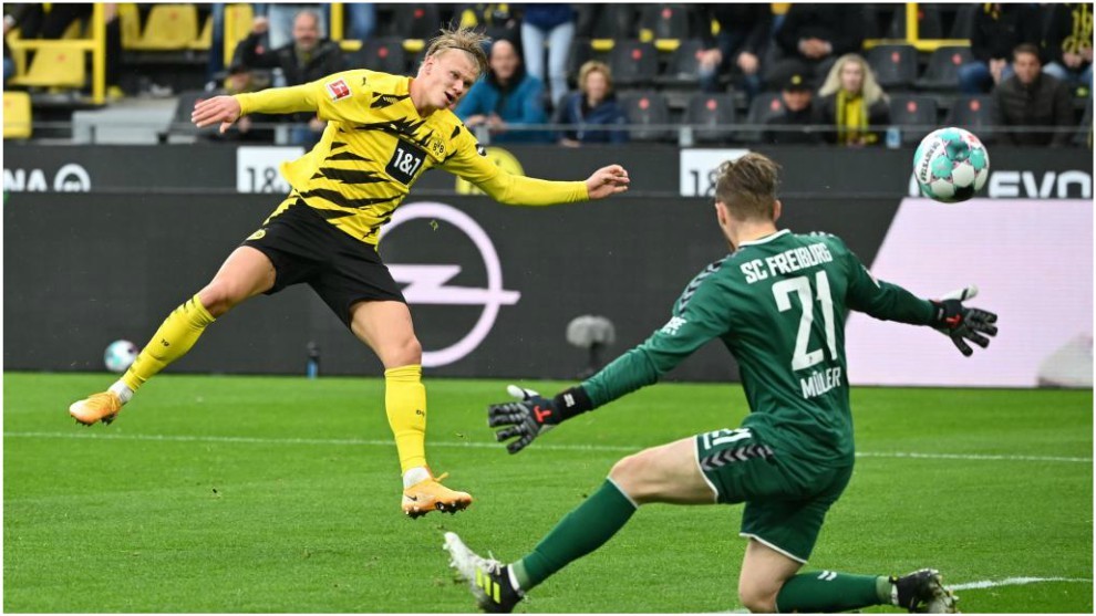 Borussia Dortmund - Friburgo: El Dortmund destroza al Friburgo con un doblete de Haaland y tres pases de Reyna - Bundesliga