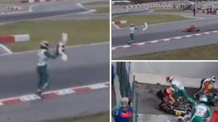 Lamentable doble agresin en el Mundial de karting: en plena pista... y a puetazos en boxes!