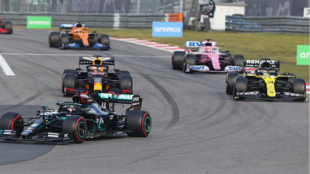 McLaren, Renault, Racing Point y Ferrari, en plena lucha durante la pasada cita de Eifel.