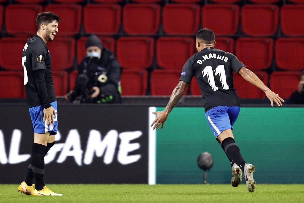 Machs celebra el gol anotado en el pasado partido de la Europa League frente al PSV (1-2)