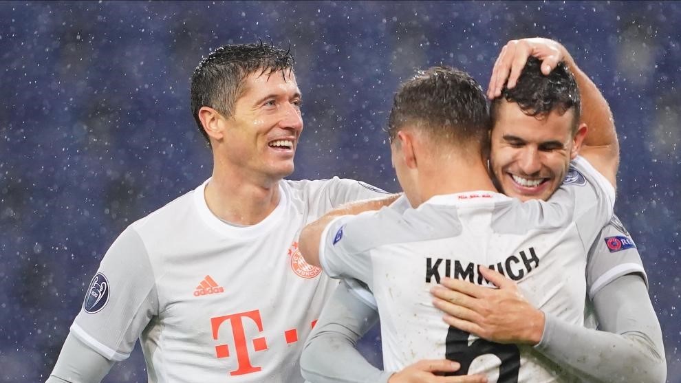 Lucas celebra su primer gol con el Bayern ante el Salzburgo.