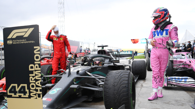 Sebastian Vettel y Checo Prez en el Gran Premio de Turqua.