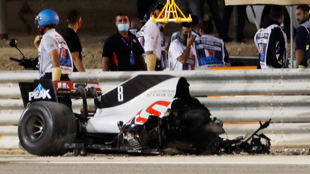 F1 2020: Accidente en el GP de Bahrein, el coche de Romain Croszin arde en  llamas: fotos y video de explosión e incendio
