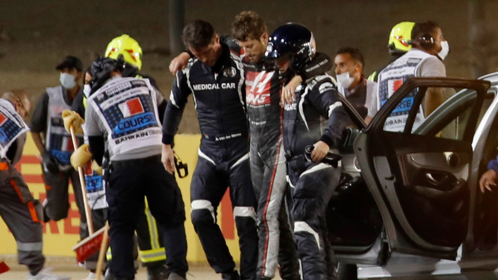 Romain Grosjean salva su vida de milagro tras momentos de gran angustia en el fuego