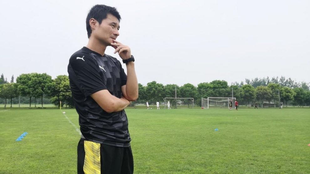 Li Yi en un entrenamiento esta temporada con el Sichuan Jiuniu