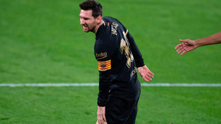 Messi durante el partido en Cdiz.