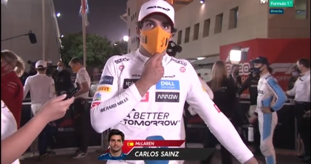 Carlos Sainz, al terminar la carrera.